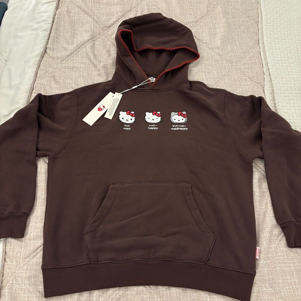 Madhappy: Hello Kitty Brown Hoodie Size Medium New with Tags & Gift Bag